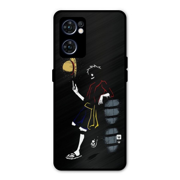 One Piece Luffy Style Metal Back Case for Oppo Reno7 5G