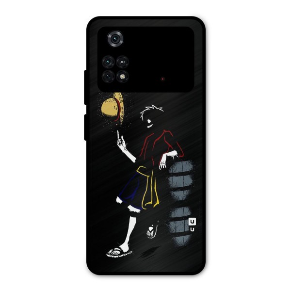 One Piece Luffy Style Metal Back Case for Poco M4 Pro 4G