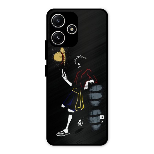 One Piece Luffy Style Metal Back Case for Poco M6 Pro