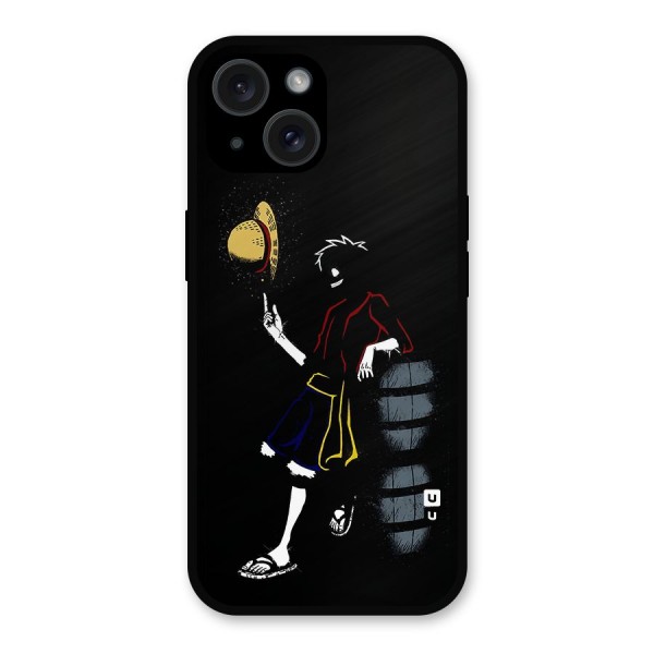 One Piece Luffy Style Metal Back Case for iPhone 15
