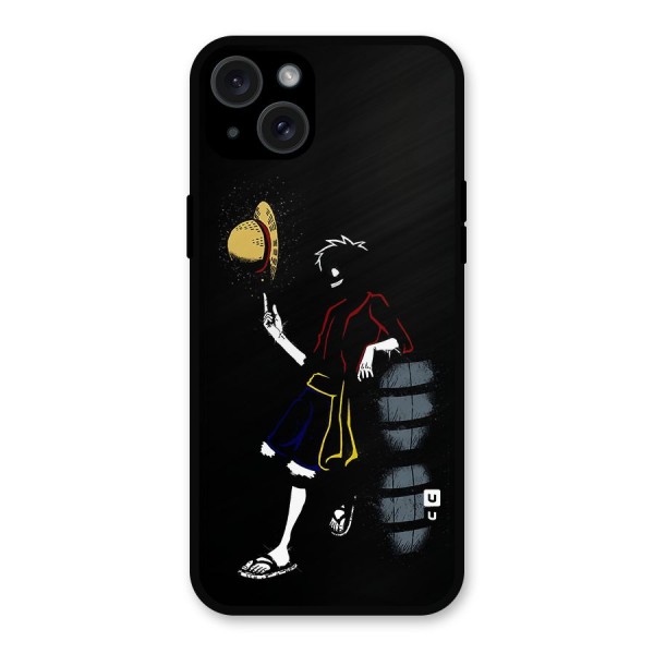One Piece Luffy Style Metal Back Case for iPhone 15 Plus