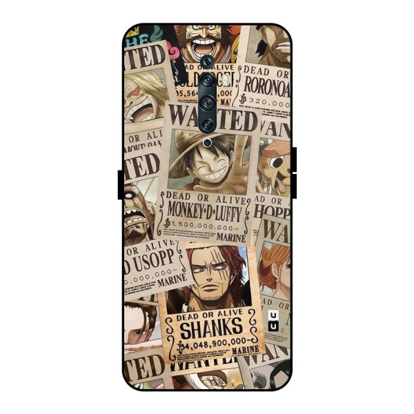 One Piece Most Wanted Metal Back Case for Oppo Reno2 F