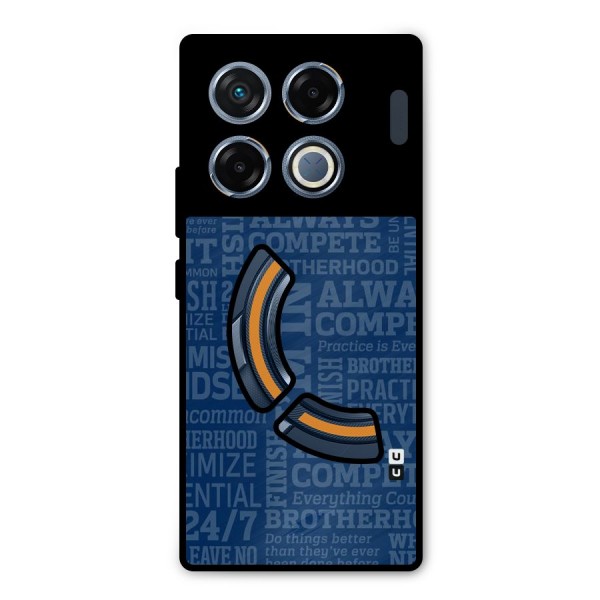 Optimistic Blue Metal Back Case for Infinix GT 20 Pro