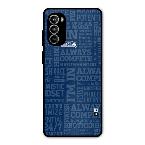 Optimistic Blue Metal Back Case for Moto G52