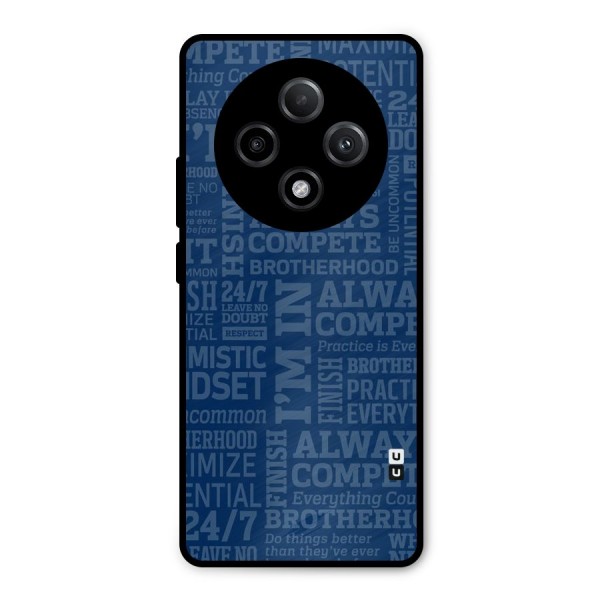Optimistic Blue Metal Back Case for Oppo F27 Pro Plus