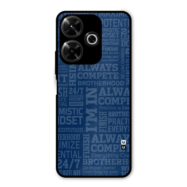 Optimistic Blue Metal Back Case for Poco M6 Plus