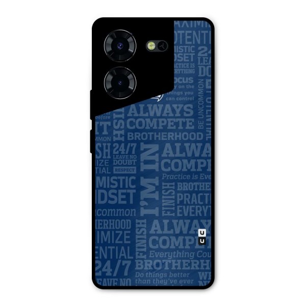Optimistic Blue Metal Back Case for Tecno Pova 5 Pro 5G
