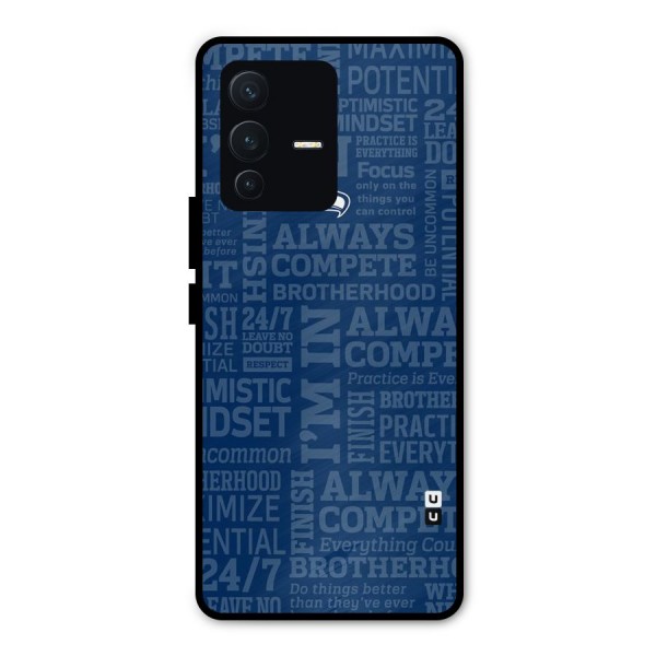Optimistic Blue Metal Back Case for Vivo V23 Pro