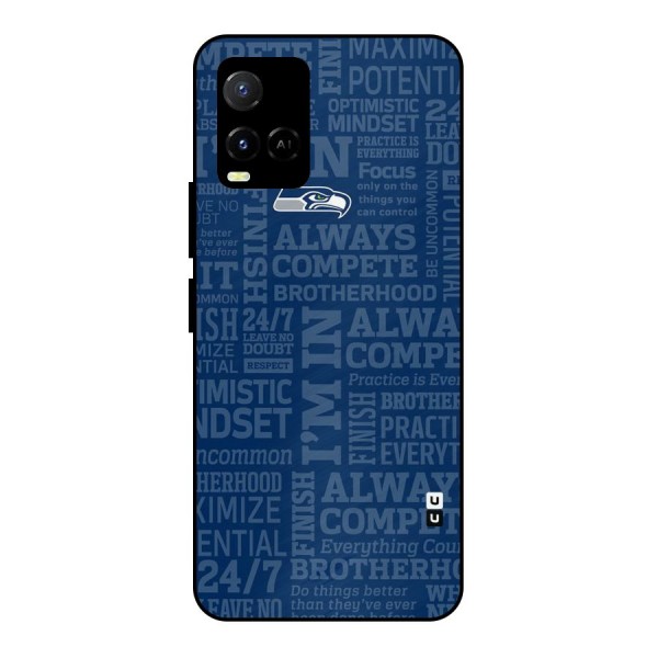 Optimistic Blue Metal Back Case for Vivo Y21T