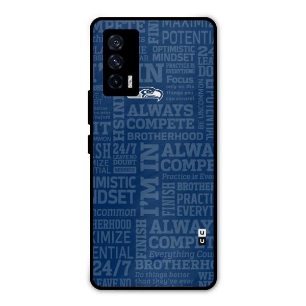 Optimistic Blue Metal Back Case for iQOO 7 5G