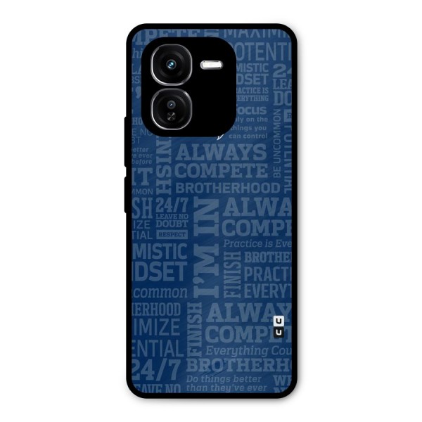 Optimistic Blue Metal Back Case for iQOO Z9x