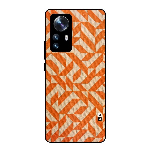 Orange Beige Pattern Metal Back Case for Xiaomi 12 Pro