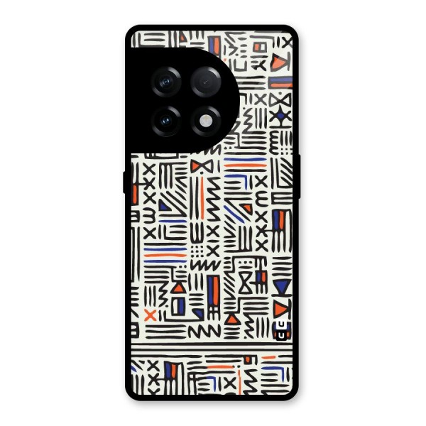 Orange Blue Number Glass Back Case for OnePlus 11R