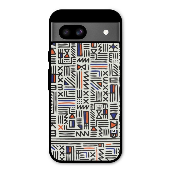 Orange Blue Number Metal Back Case for Google Pixel 8a