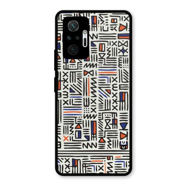 Orange Blue Number Metal Back Case for Redmi Note 10 Pro