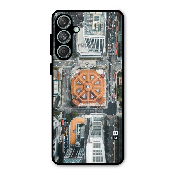 Orange Dome Metal Back Case for Galaxy M55 5G