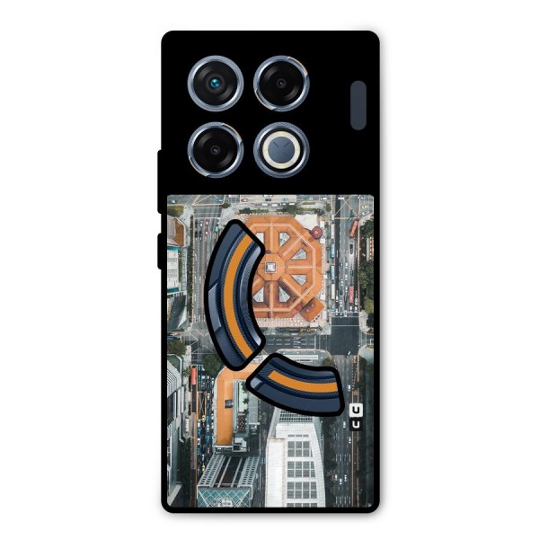 Orange Dome Metal Back Case for Infinix GT 20 Pro