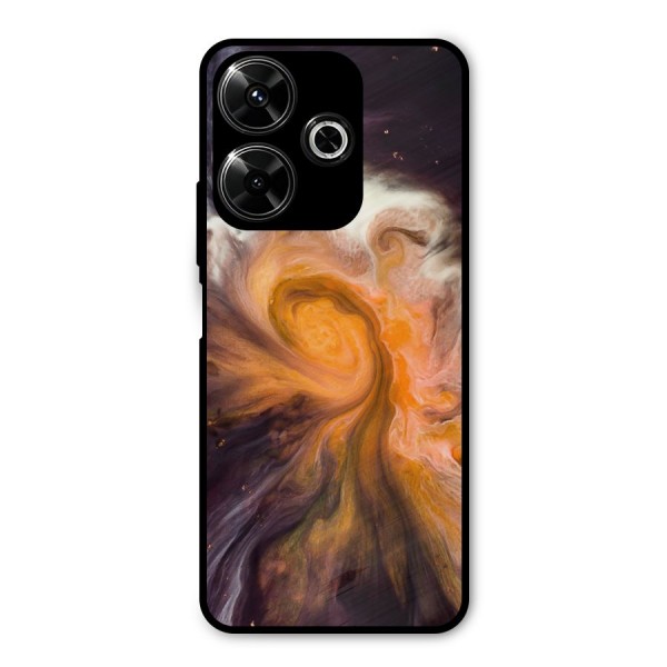 Orange Fusion Metal Back Case for Poco M6 Plus