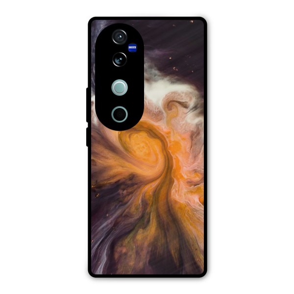 Orange Fusion Metal Back Case for Vivo V40 Pro