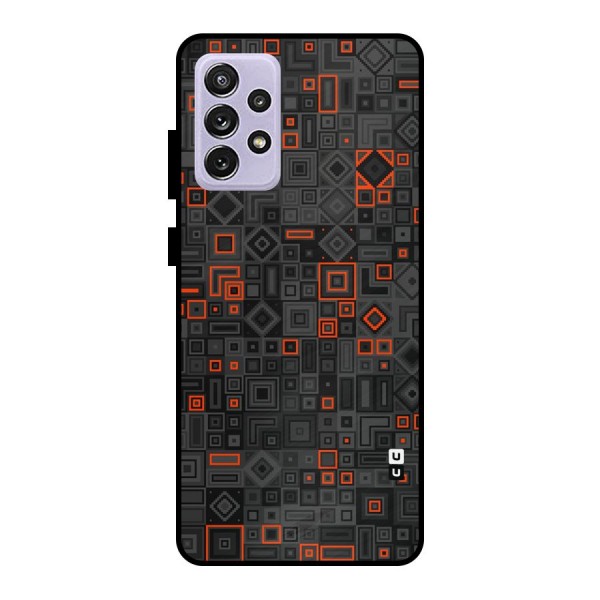 Orange Shapes Abstract Metal Back Case for Galaxy A72