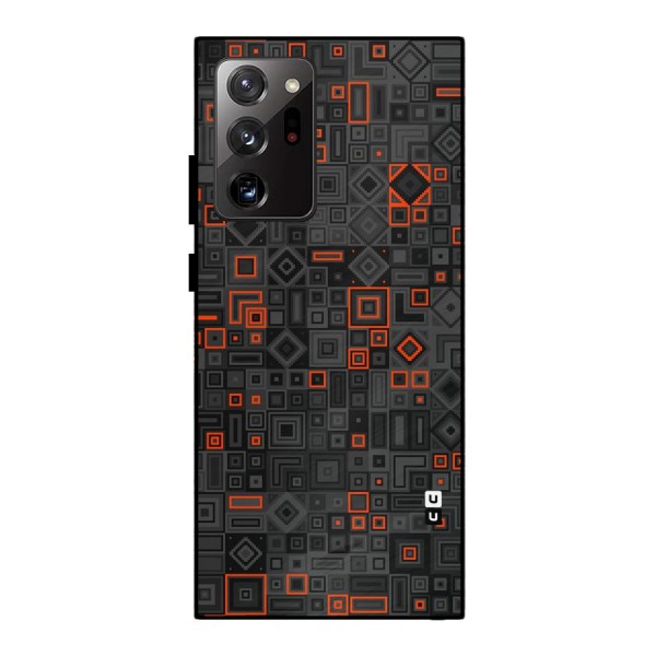 Orange Shapes Abstract Metal Back Case for Galaxy Note 20 Ultra 5G