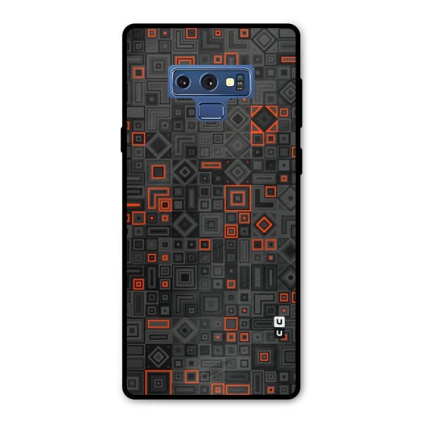 Orange Shapes Abstract Metal Back Case for Galaxy Note 9