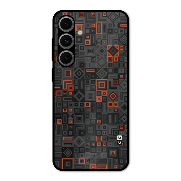 Orange Shapes Abstract Metal Back Case for Galaxy S24 FE
