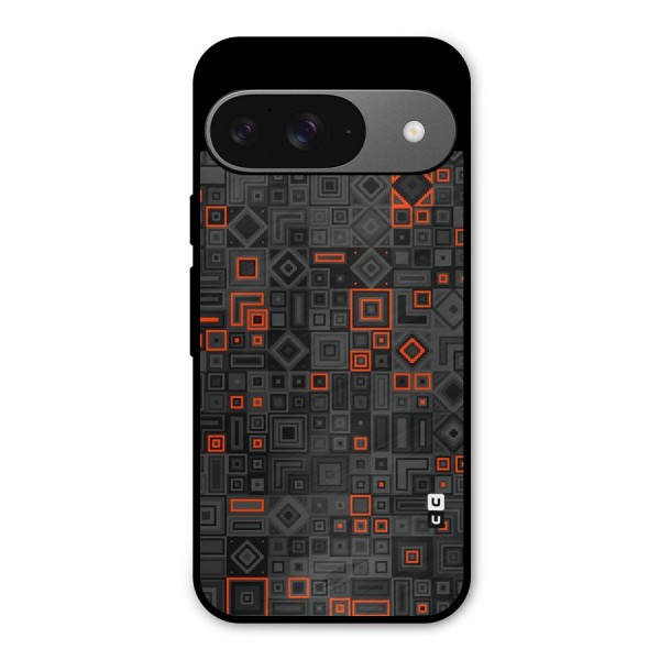 Orange Shapes Abstract Metal Back Case for Google Pixel 9