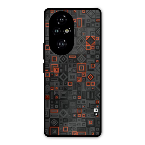 Orange Shapes Abstract Metal Back Case for Honor 200 Pro