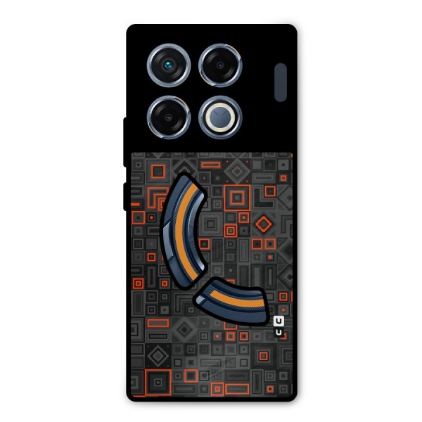 Orange Shapes Abstract Metal Back Case for Infinix GT 20 Pro