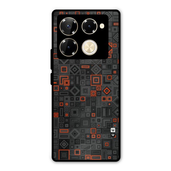 Orange Shapes Abstract Metal Back Case for Infinix Note 40 Pro Plus