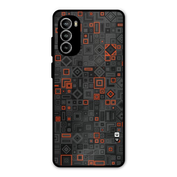 Orange Shapes Abstract Metal Back Case for Moto G52