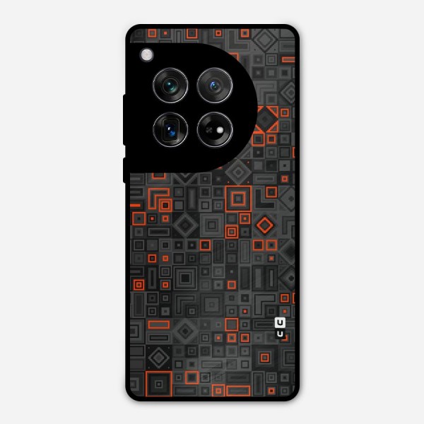 Orange Shapes Abstract Metal Back Case for OnePlus 12