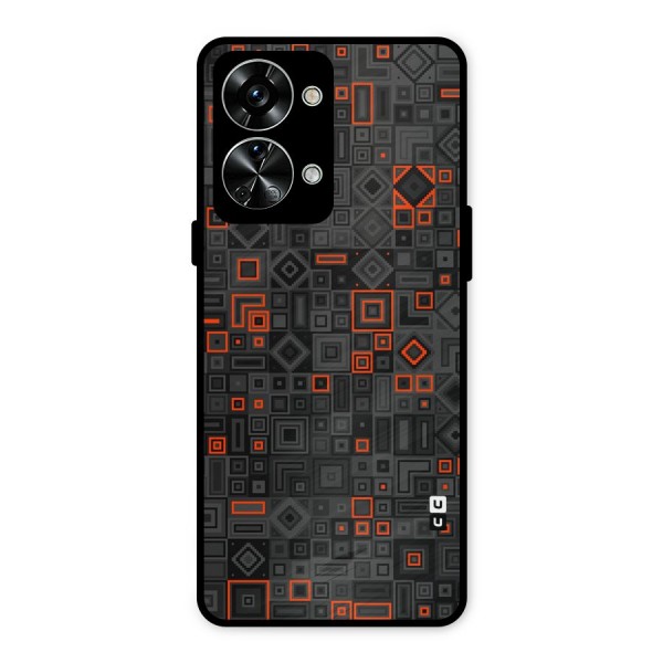 Orange Shapes Abstract Metal Back Case for OnePlus Nord 2T