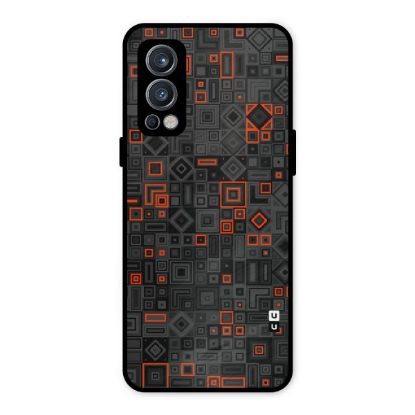 Orange Shapes Abstract Metal Back Case for OnePlus Nord 2 5G
