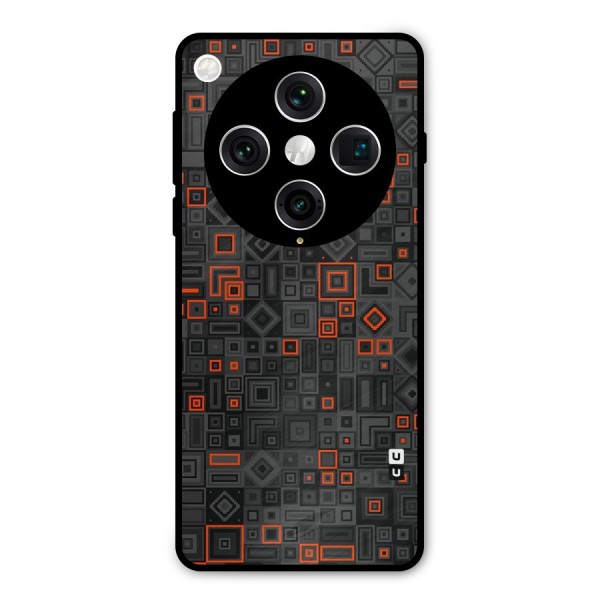 Orange Shapes Abstract Metal Back Case for Oppo Find X8 Pro