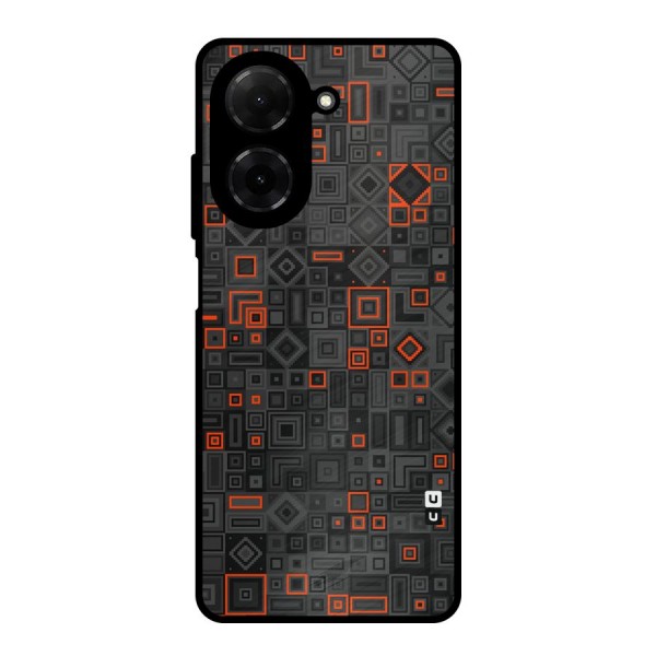 Orange Shapes Abstract Metal Back Case for Poco C71