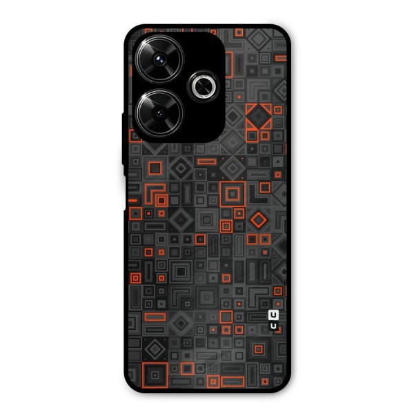 Orange Shapes Abstract Metal Back Case for Poco M6 Plus