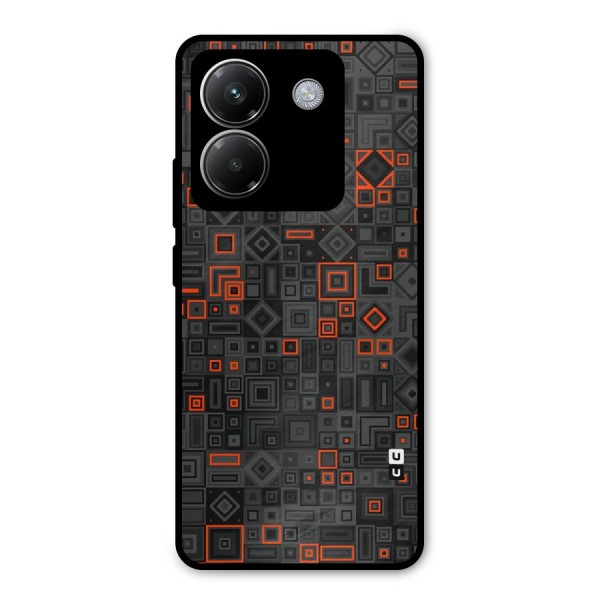 Orange Shapes Abstract Metal Back Case for Poco M7 Pro 5G