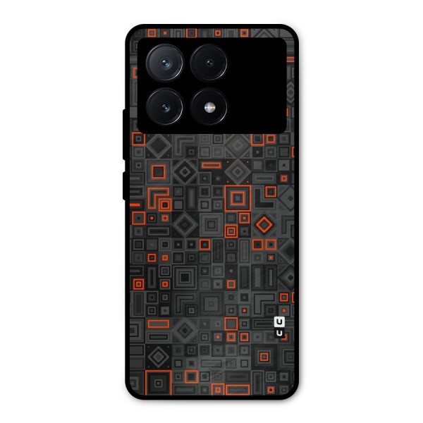 Orange Shapes Abstract Metal Back Case for Poco X6 Pro