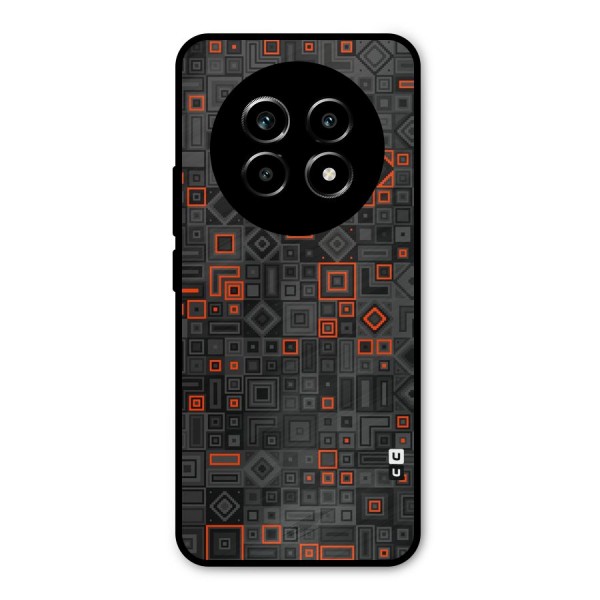Orange Shapes Abstract Metal Back Case for Realme 13 Pro