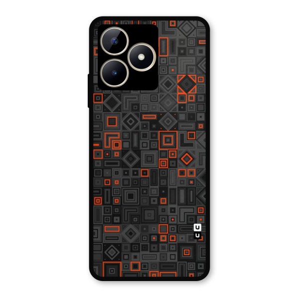 Orange Shapes Abstract Metal Back Case for Realme C53