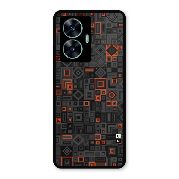 Orange Shapes Abstract Metal Back Case for Realme C55