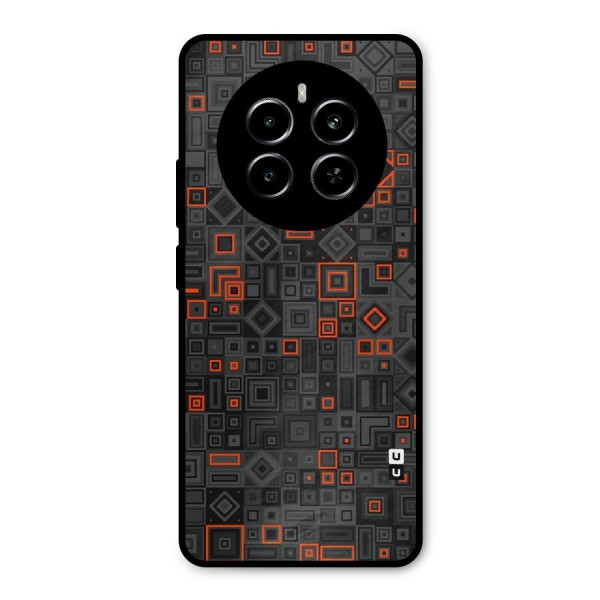 Orange Shapes Abstract Metal Back Case for Realme P1