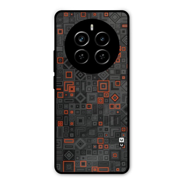 Orange Shapes Abstract Metal Back Case for Realme P1 Pro