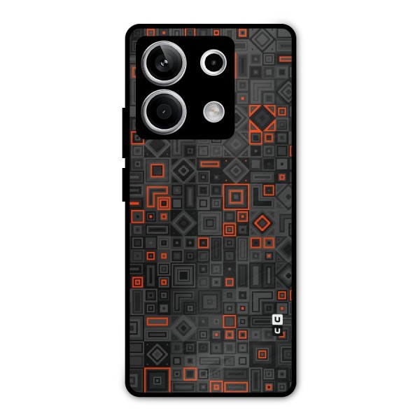 Orange Shapes Abstract Metal Back Case for Redmi Note 13 5G