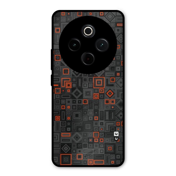 Orange Shapes Abstract Metal Back Case for Vivo T4
