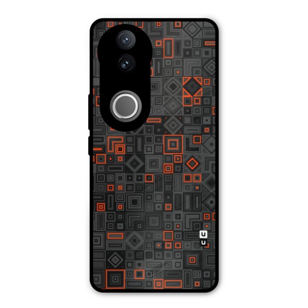 Orange Shapes Abstract Metal Back Case for Vivo V50e