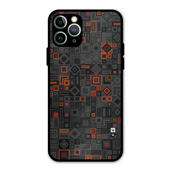 Orange Shapes Abstract Metal Back Case for iPhone 11 Pro Max
