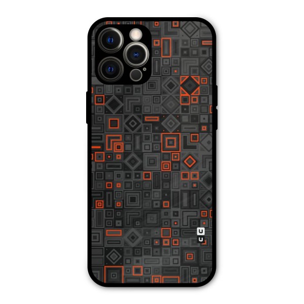Orange Shapes Abstract Metal Back Case for iPhone 12 Pro Max